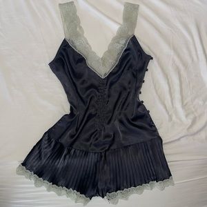 Victoria’s Secret Gray Satin Romper